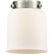 Nouveau Bell 1 Light 5 inch Brushed Satin Nickel Mini Pendant Ceiling Light in Incandescent, Matte White, Nouveau